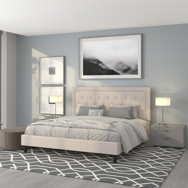 Flash Furniture Roxbury King Platform Bed, Beige SL-BK5-K-B-GG - main